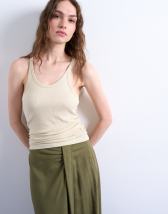 Topshop premium racer vest in ivory