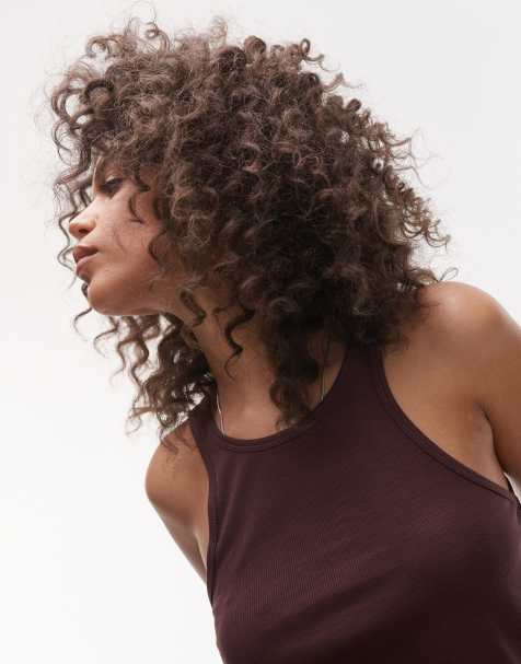 Topshop - Premium - Racerhemdje in chocoladebruin - view 1