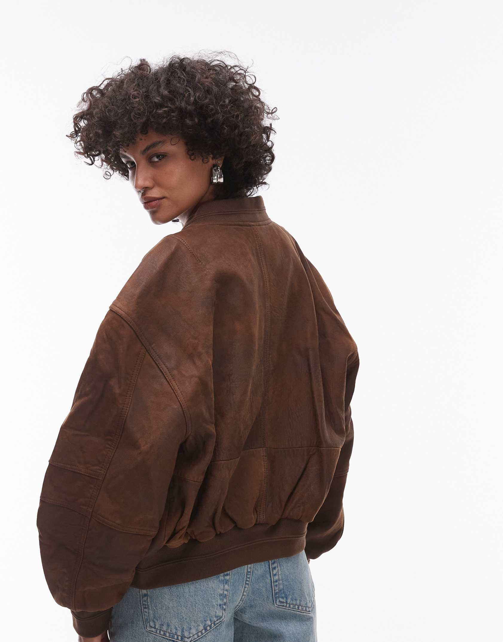 Topshop suede aviator jacket sales