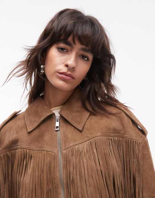 Jacket with fringes from hotsell Topshop