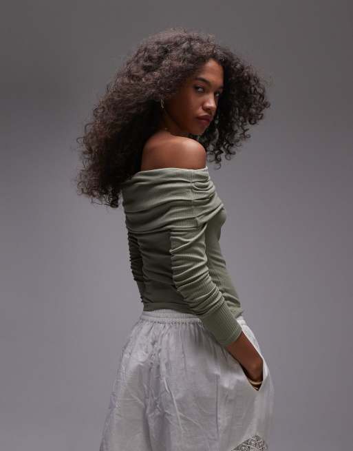 Long sleeve bardot sale
