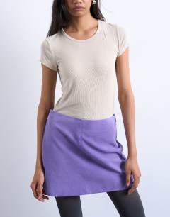 Premium rib short sleeve tee in stone