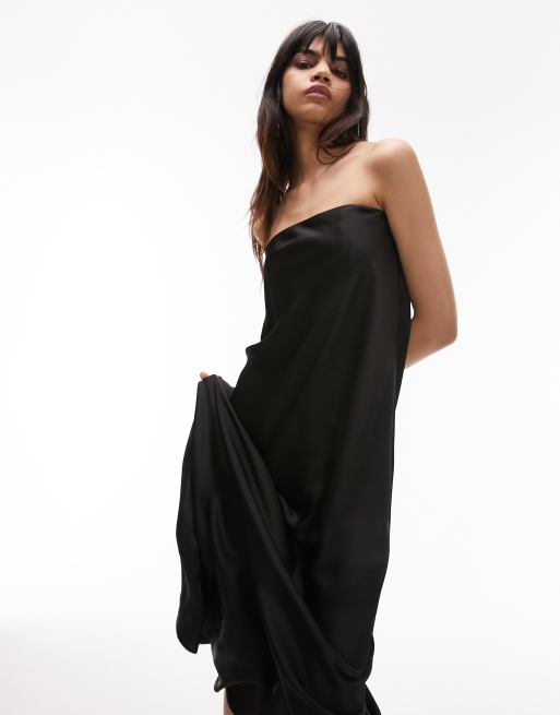 Topshop black 2024 bardot dress