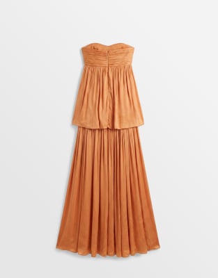 topshop orange midi dress NWT TOPSHOP Midi Dress Orange Pink Marble Print Cutout Side Slit US 6