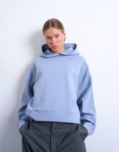 Topshop premium scuba oversized jean grazer hoodie in blue
