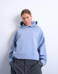Premium scuba oversized jean grazer hoodie in blue