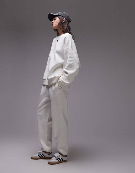 Topshop premium seam detail sweatshirt in ecru - part of a set