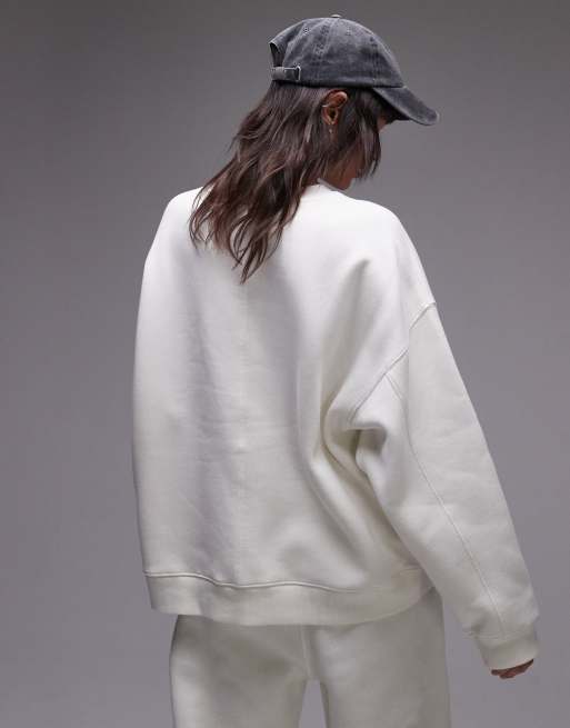 Topshop premium seam detail sweatshirt in ecru - part of a set