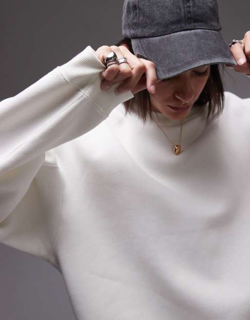 Topshop premium seam detail sweatshirt in ecru - part of a set