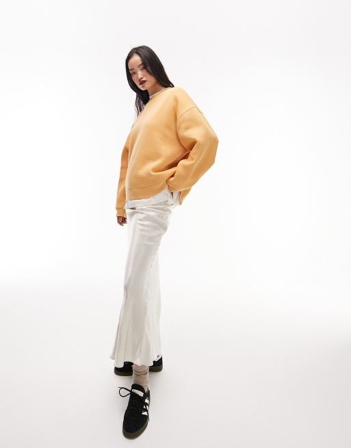 Topshop orange sweatshirt sale