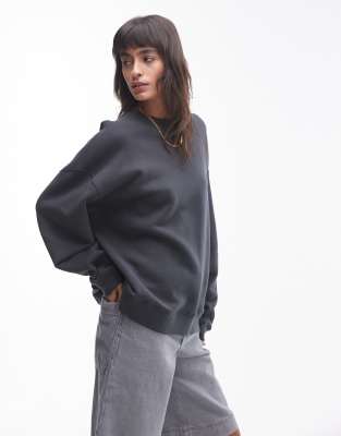 premium seam detail sweat in slate-Gray