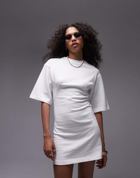 Fitted white t shirt dress clearance