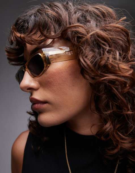 Topshop – Premium – Seychelles – Rökfärgade, rektangulära solglasögon i acetat - view 1