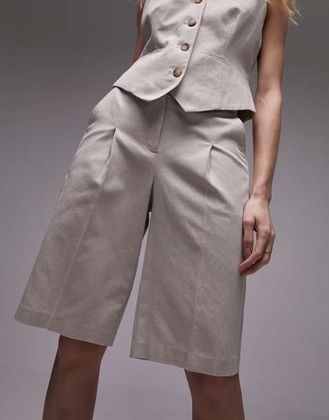 Topshop premium shorts in ecru (part of a set) - view 1