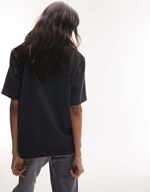 Topshop - Premium - Skifergrå basis-T-shirt med korte ærmer, 2 af 4