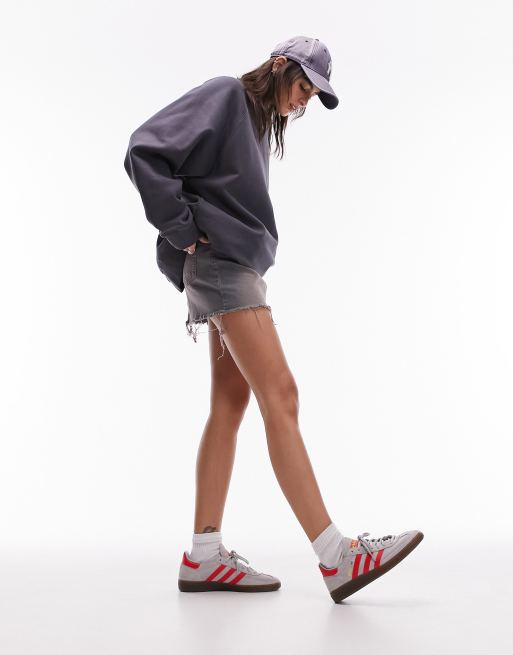 Topshop – Premium – Skiffergrå, oversize sweatshirt med rund halsringning och raglanärmar, 3 av 4