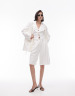Topshop knitted cropped fluffy cable cardi in cream