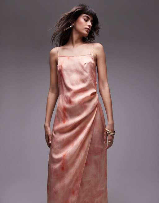 Dusty pink slip dress best sale