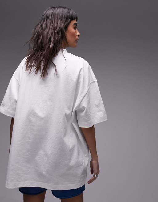 Topshop - Premium - Super-oversized hvid T-shirt med grafisk 'Le Marais 1987'-print, 4 af 4