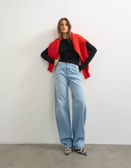 Topshop – Premium – Svart, ribbad topp med långa ärmar, 3 av 4