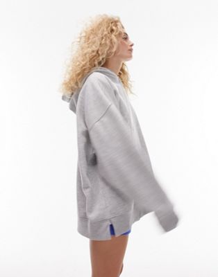Topshop premium oversized hoodie in grey marl - ASOS Price Checker
