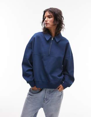 Ensemble mini robe et manteau à fleurs bleues des années 1960 En vente