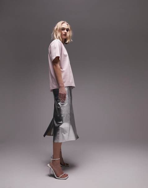 Topshop Premium - T-shirt basique à manches courtes - Rose clair - view 1