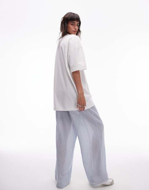 Topshop Premium - T-shirt ultra oversize à imprimé New York - Blanc, 3 de 4