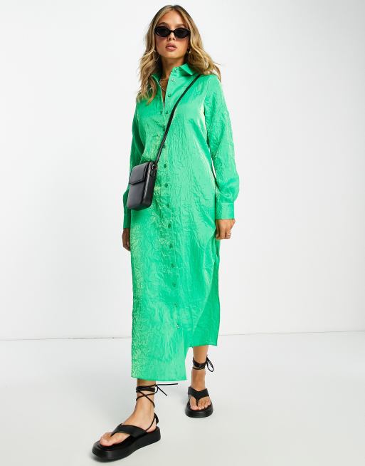 Topshop green cheap shirt dress