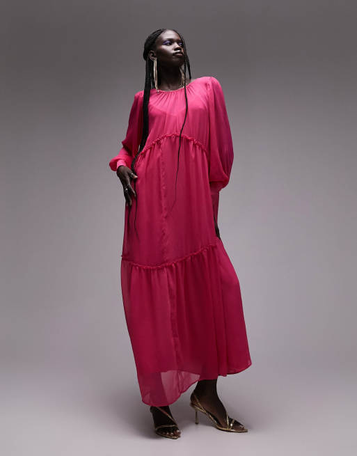 Zara pink outlet maxi dress