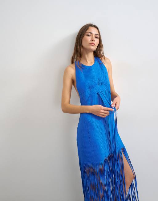 blue dress with tassels Topshop - Maxi - Women - Viscose - 6 US style:6 drawers Anastasia Sequin Backless Slip fall transition Beaded dress this mini dress delivers