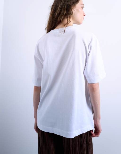 Topshop – Premium – Vit, enkel t-shirt med korta ärmar, 4 av 4