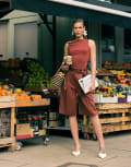 [Topshop] Topshop premium wedding guest occasion longline shorts in brown 16 Terrocota