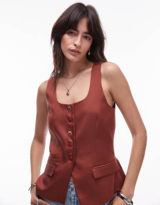 Topshop Premium Wedding Guest Occasion Scoop Neck Longline Vest