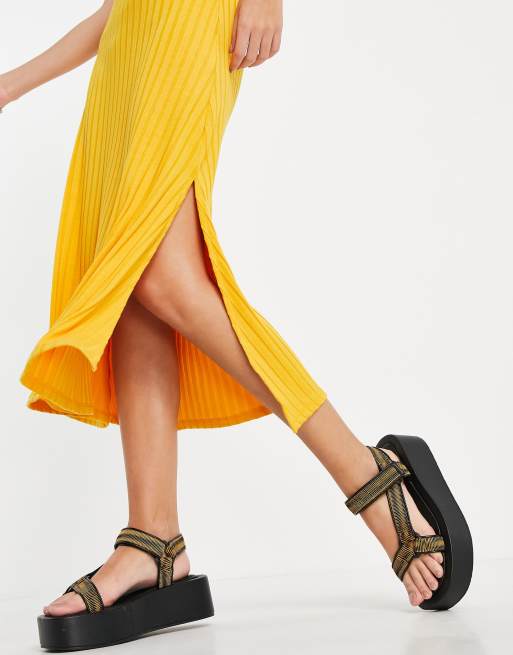 open lace back dress Citrus Midi Dress with Contrast Straps