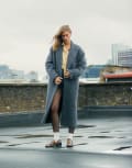[Topshop] Topshop premium wool blend brushed formal coat in grey XS grey