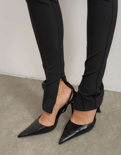 Topshop Premium Zip Cuff Pants In Black, 5 of 5