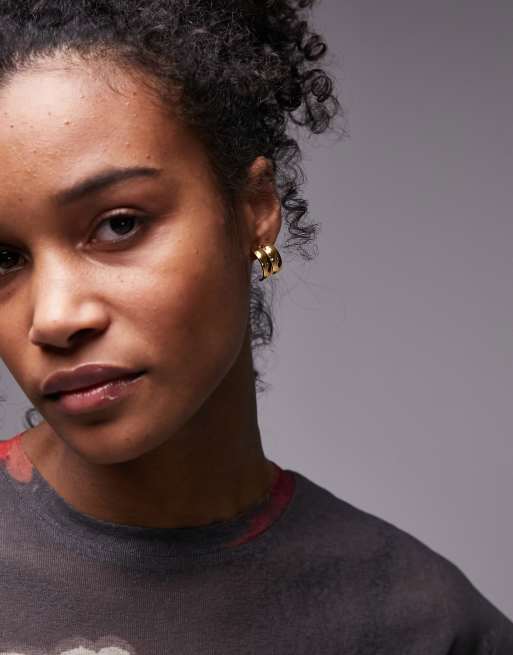 Topshop – Preston – Goldfarbene Creolen aus wasserfestem Edelstahl, 4 von 4