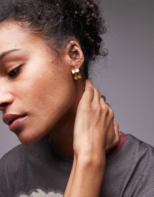Topshop – Preston – Zaokrąglone kolczyki-wkrętki ze stali nierdzewnej w odcieniu złota