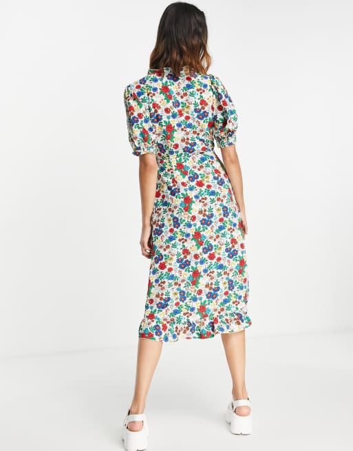 Off the shoulder hot sale wrap midi dress topshop