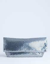 Topshop Prince Chainmail oversized clutch bag in silver