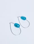 [Topshop] Topshop Priya teardrop hoop earrings with semi precious stone in blue One Size Light Blue