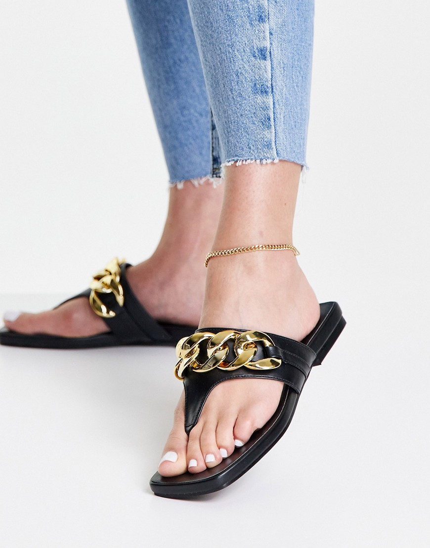 Topshop Promise chain sandals in black