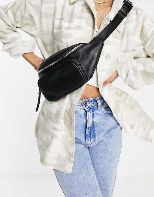 Topshop PU bum bag with chain strap