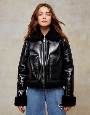 Topshop hotsell pu jacket