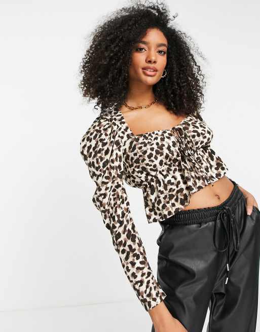 Leopard print 2025 top topshop