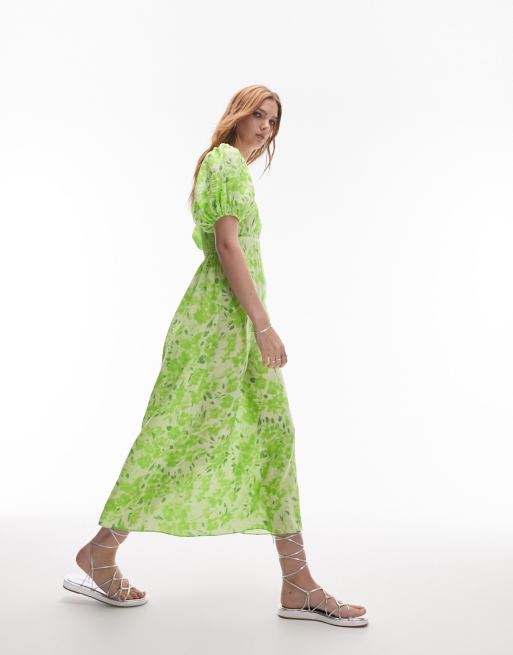 green cut out dress topshop Rent Topshop Ombre Cut Out Mesh Midi Dress In Multi