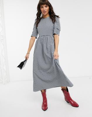 topshop gingham midi dress