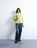 [Topshop] Topshop puffer bomber jacket in leaf green M Leaf green