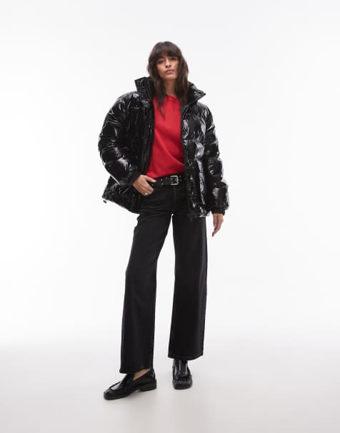 Topshop – Puffer-Bomberjacke in Schwarz - view 1